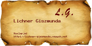 Lichner Giszmunda névjegykártya